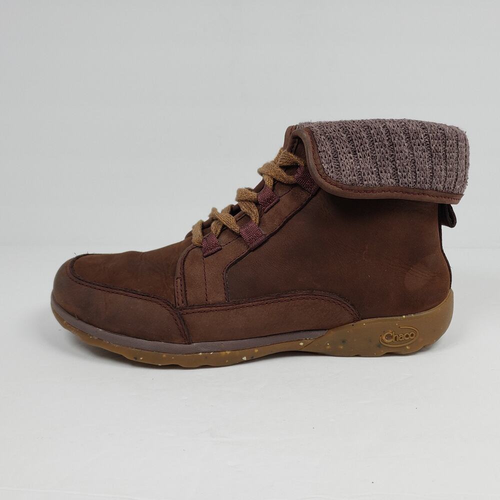 Chaco Barbary Womens Size 8 Maroon Brown Leather Outdoors Boots Shoes J106808 - Picture 3 of 11